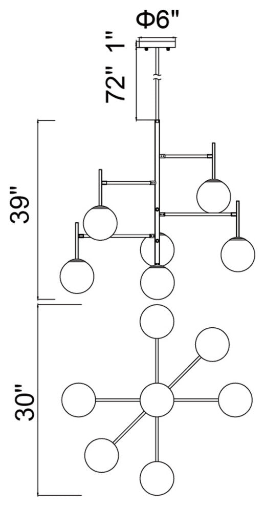 Tourch 7 Light Chandelier With Medallion Gold Finish