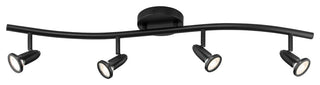 Cobra, 4-Light LED Wall/Ceiling Spotlight Bar, Black, Replaceable LED
