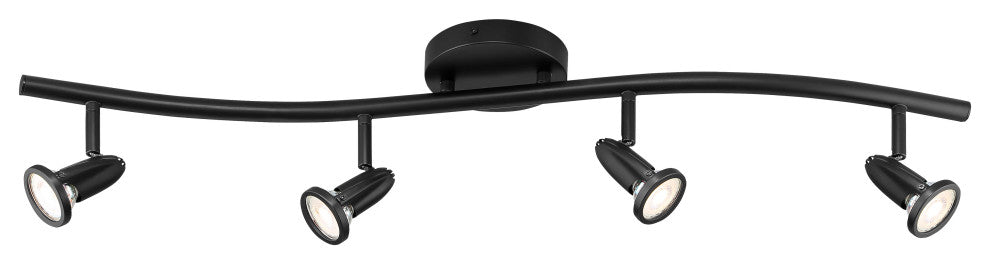 Cobra, 4-Light LED Wall/Ceiling Spotlight Bar, Black, Replaceable LED