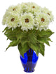 Nearly Natural Sunflower Artificial Arrangement in Blue Vase White