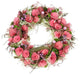 Silk Flowers Leaves and Wooden Twigs Artificial Wreath, Pink, 12.5"