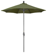 7.5' Grey Collar Tilt Lift Fiberglass Rib Aluminum Umbrella, Olefin, Terrace Fern
