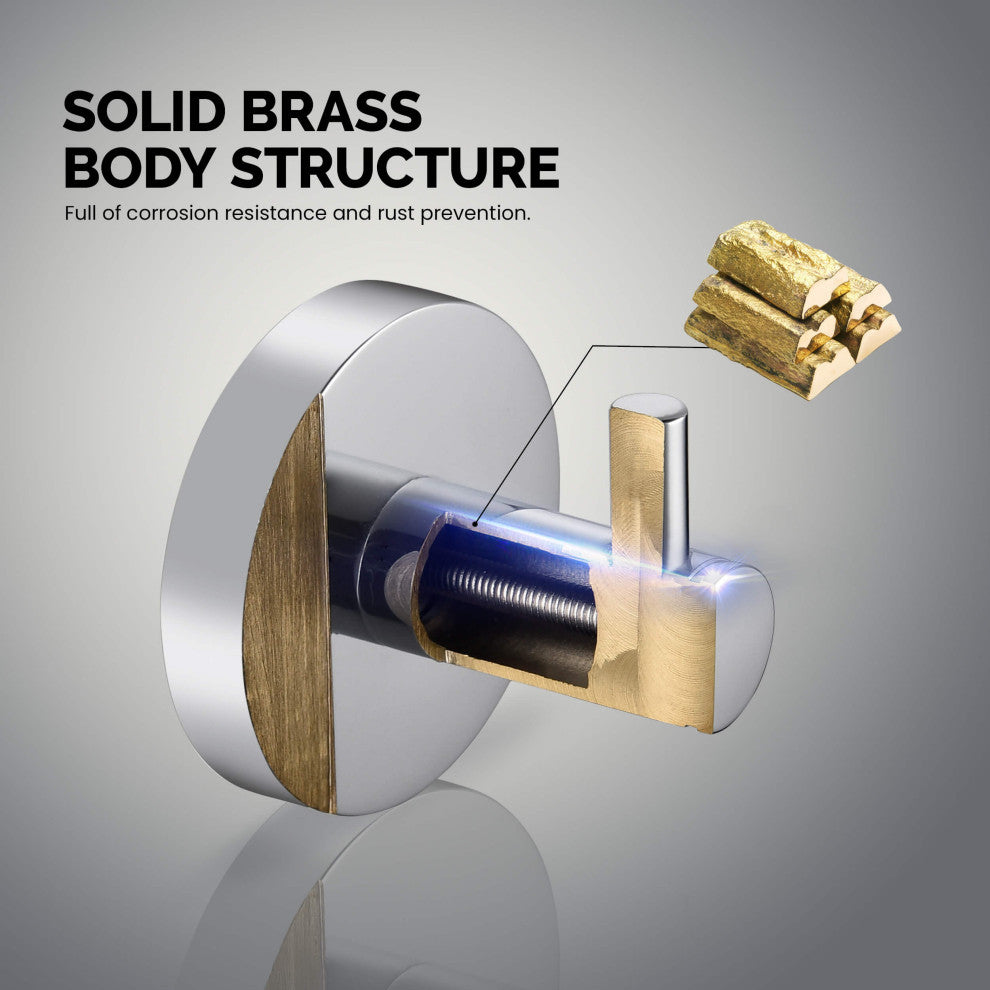 Circular 4-Piece Bathroom Hardware Set, Chrome