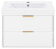 24" MDF Wall Mounted Bath Vanity, Integrated Ceramic Sink, White
