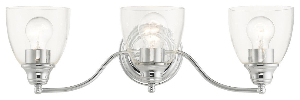 Polished Chrome Transitional, Colonial, Vanity Sconce