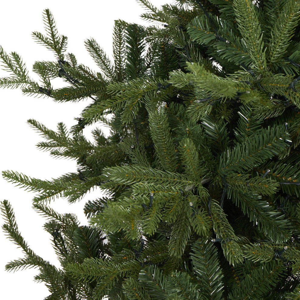 7' Swedish Fir Faux Xmas Tree With 500 White Lights & 1291 Bendable Branches