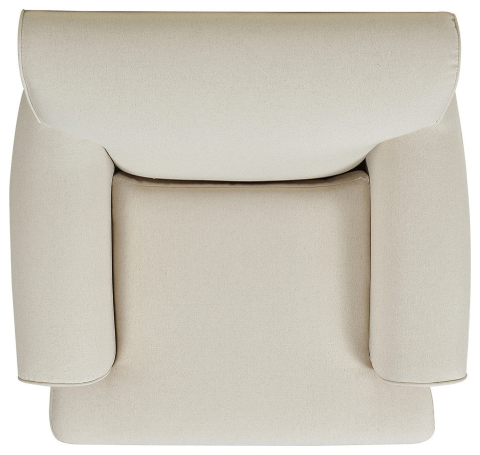 Alana 38" Lawson Accent Arm Chair, Metal Casters, Light Beige Linen