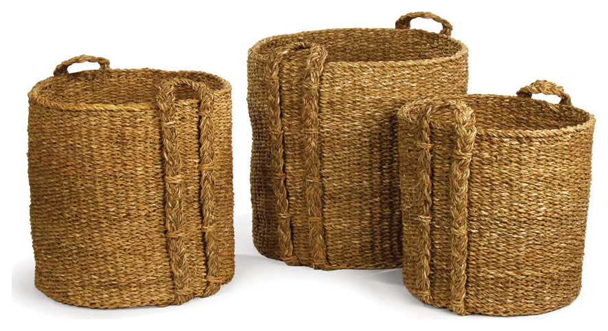 Seagrass Round Baskets Large, Set of 3