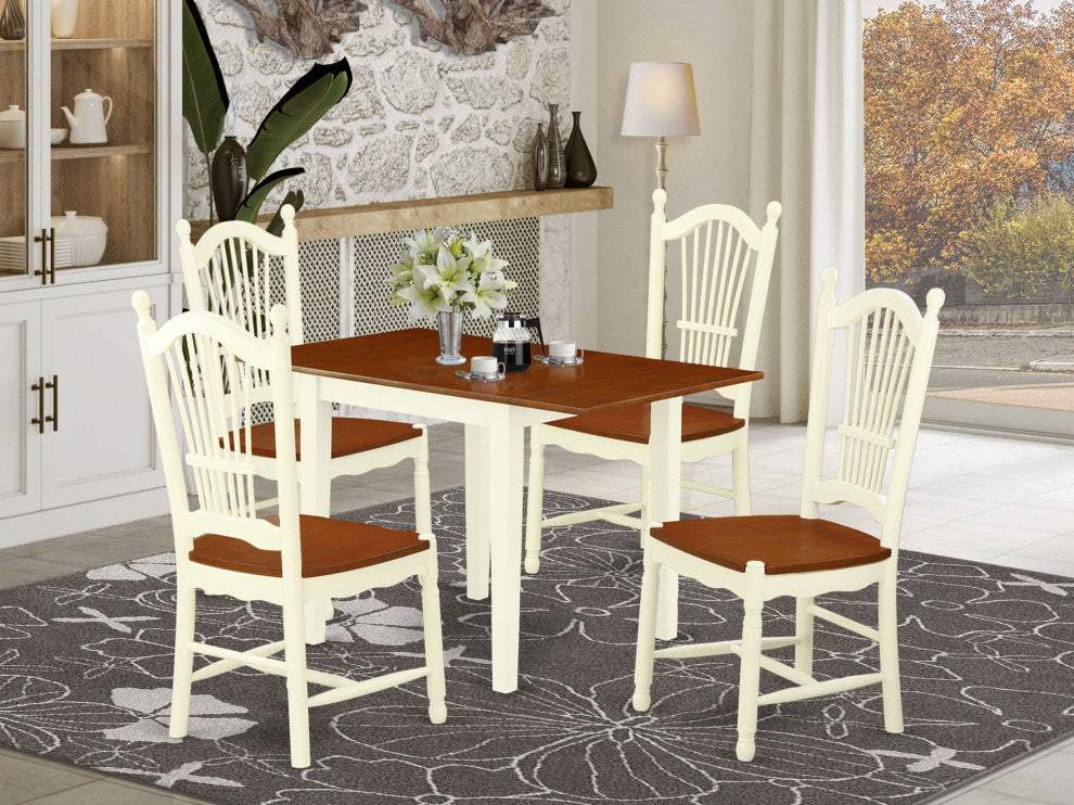 Kitchen Set 5 Pcs- 4 Chairs, Table, Buttermilkfinish Structure.