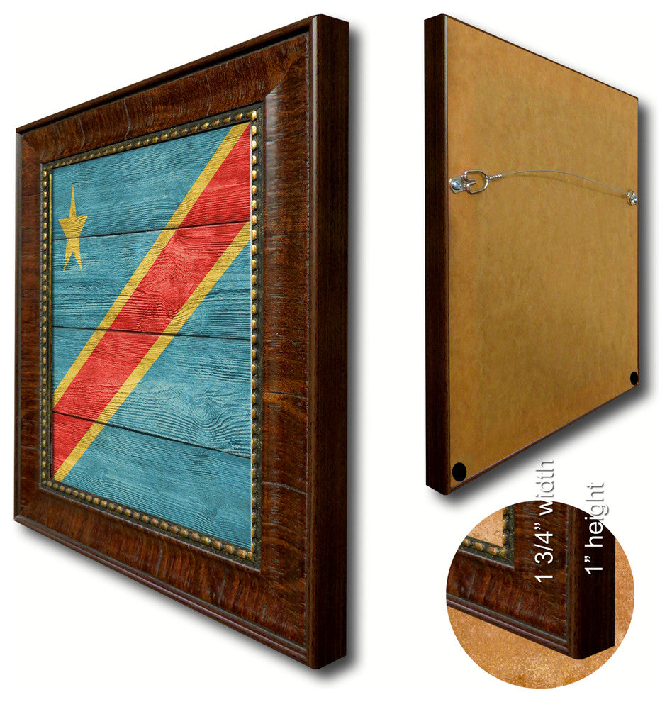 Congo Democratic Republic Country Textured Flag Print, 15"X21"