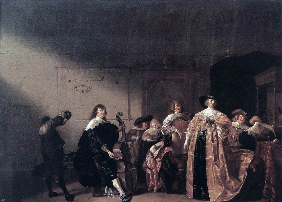 Anthonie Palamedesz Party Scene With Music, Gallery Wrapped Canvas, 18"x27"