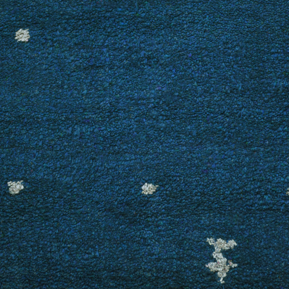 HAND KNOTTED LOOM SILK ECO-FRIENDLY AREA RUGS -2'6''x6',Runner,Blue,Contemporary