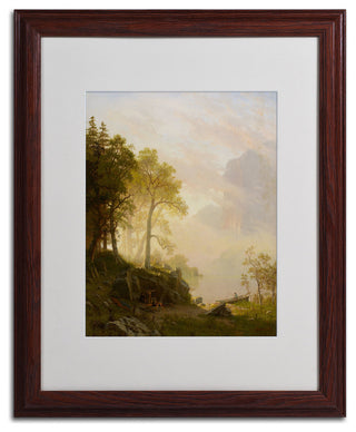 'The Merced River in Yosemite' Matted Framed Canvas Art by Albert Biersdant