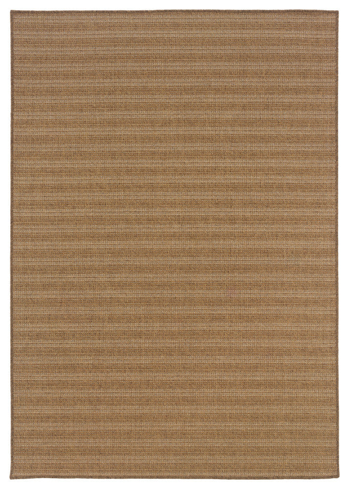 Oriental Weavers Karavia Tan/Light Tan Stripe Indoor/Outdoor Rug 6'7"X9'6"
