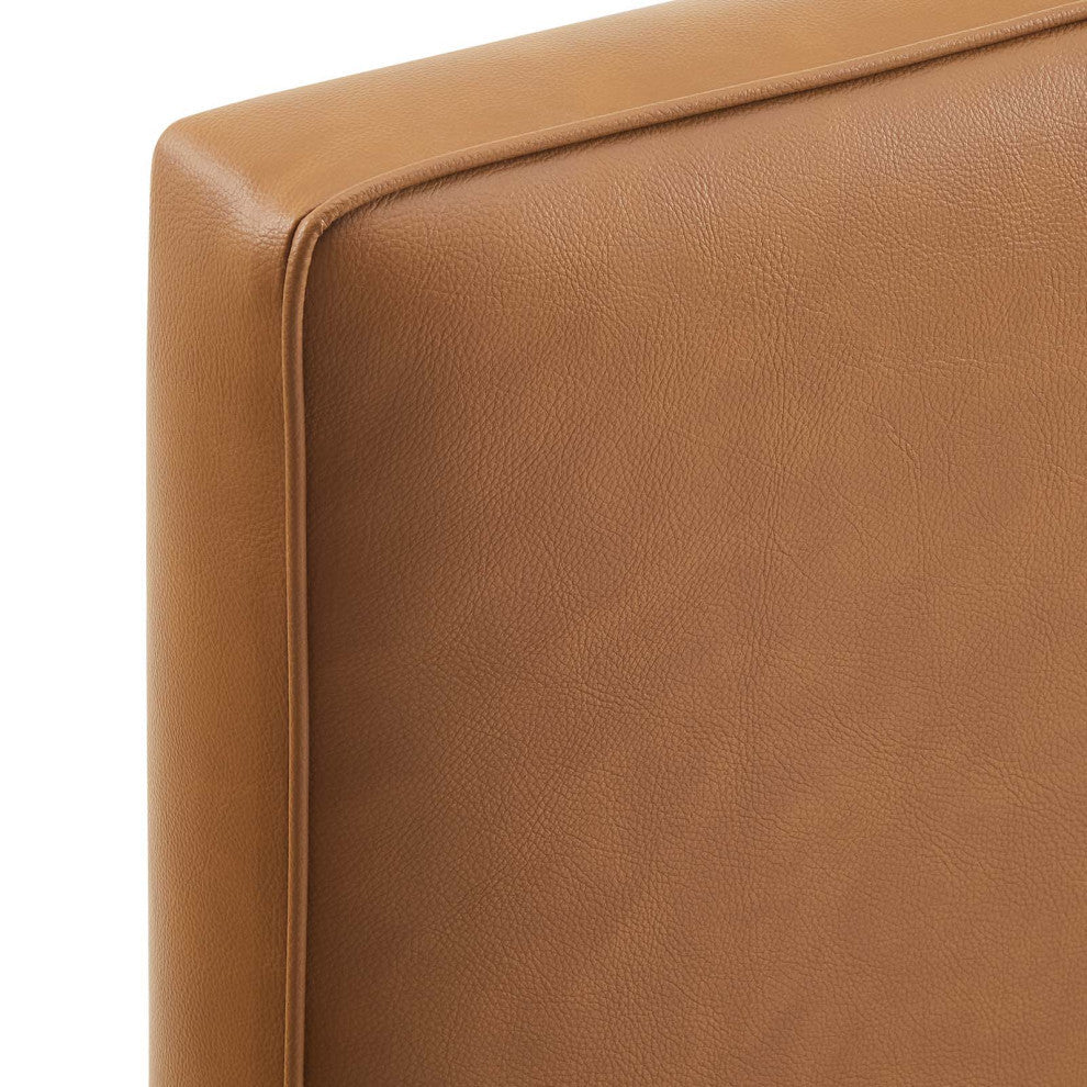 Lindee Vegan Leather King Headboard, Tan