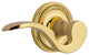 Rope Rose With Manor Lever, Unlacquered Brass, Passage, Right-Handed