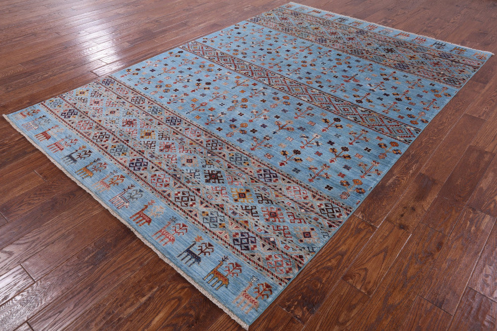 Handmade Tribal Persian Gabbeh Wool Rug 6' 6" X 9' 9" Q8252
