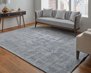 Kinton Modern Abstract, Blue/Silver, 12'x15' Area Rug