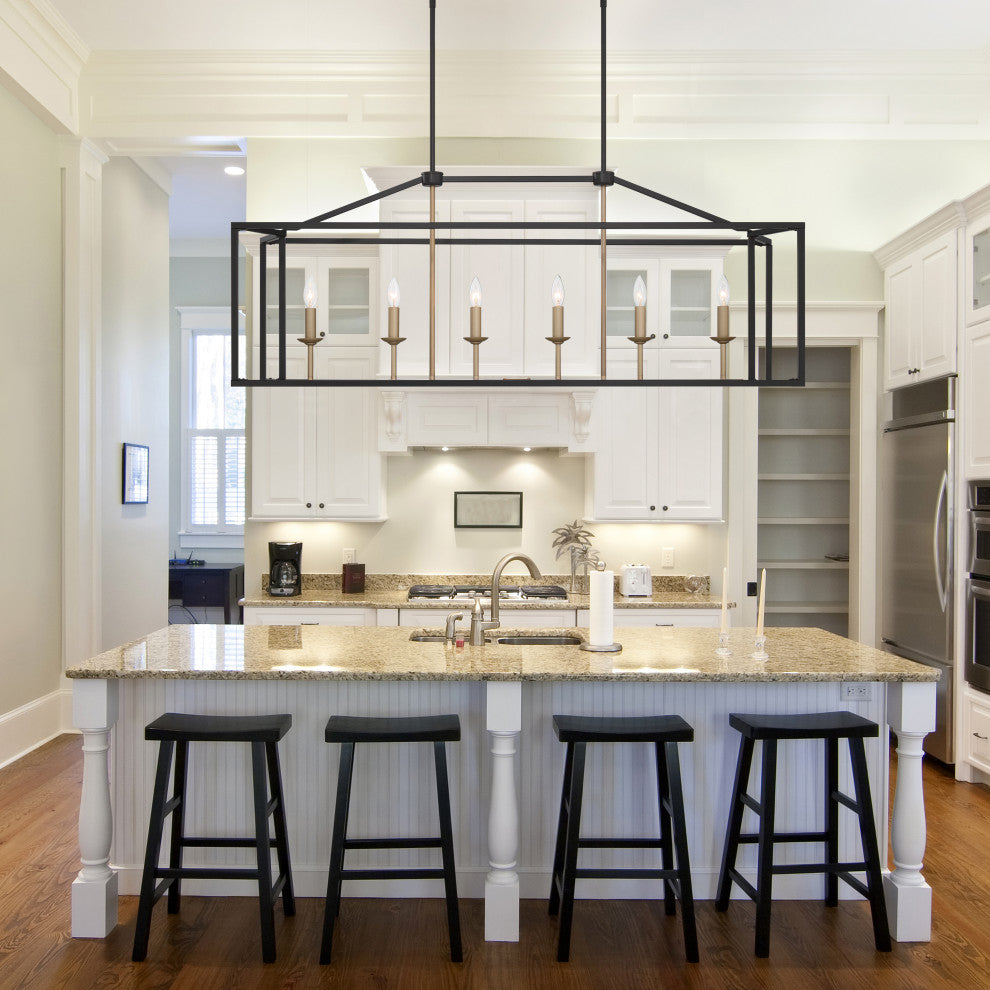 6 Light Kitchen Island Linear Pendant