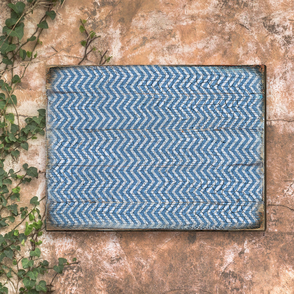Decorative Pattern Wooden Block, 7"x5.5"