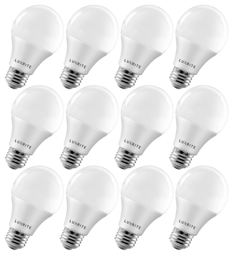 A19 LED Bulb Warm White 9W Enclosed Fixture Rated 12 Pack