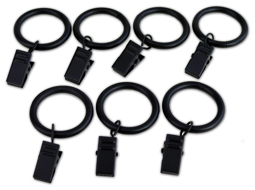 Versailles Clip Rings for 16/19mm Rods, Set of 7 Black