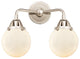 Beacon Bath Vanity Light, Polished Nickel, Matte White, Matte White