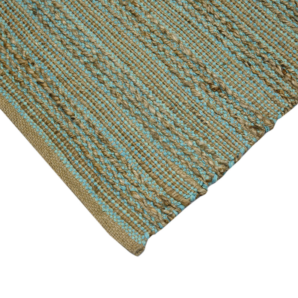 Naturals Sinclair Area Rug, Aqua, 8' x 10', Striped
