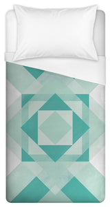 Turquoise Pattern Twin Duvet Cover