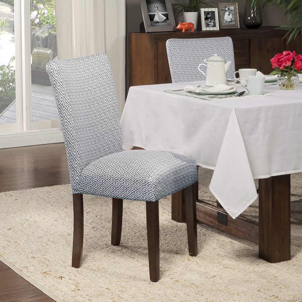 Classic Upholstered Accent Dining Chair, Set of 2, Blue