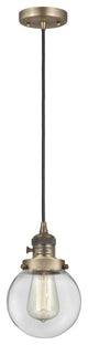 Innovations 201CSW-BB-G202-6-LED 1 Light Pendant, Switch, Brushed Brass