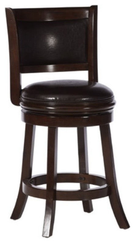 Augusta Counter Height Swivel Counter Stool in Cappuccino and Dark Brown PU