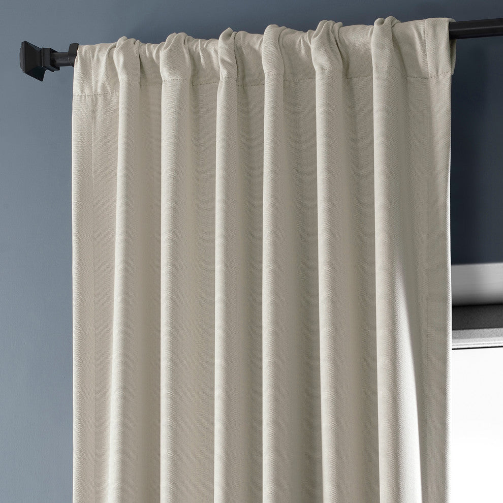 Faux Linen Darkening Curtain Single Panel, Birch, 50"x120"