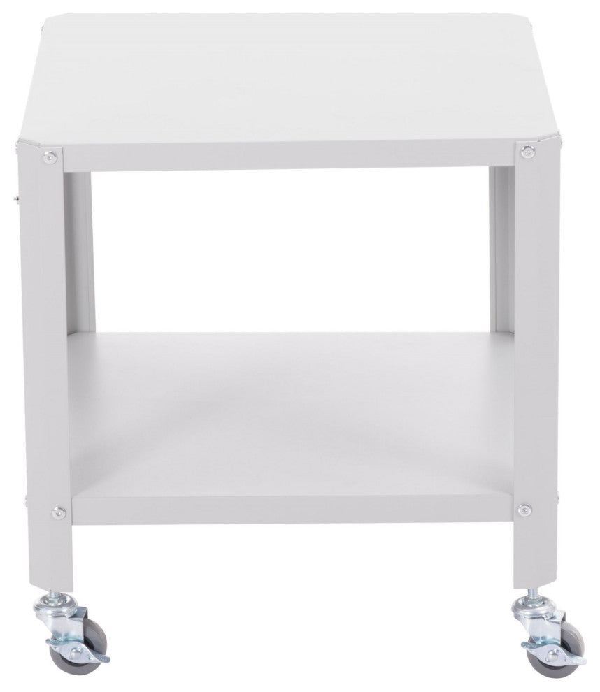 Sofa Side Table, Square, Steel Metal, Gray, Lounge Cafe Lobby Hospitality
