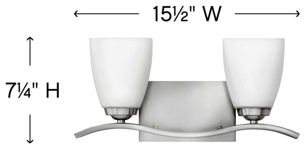 Hinkley Josie Two Light Vanity, Brushed Nickel
