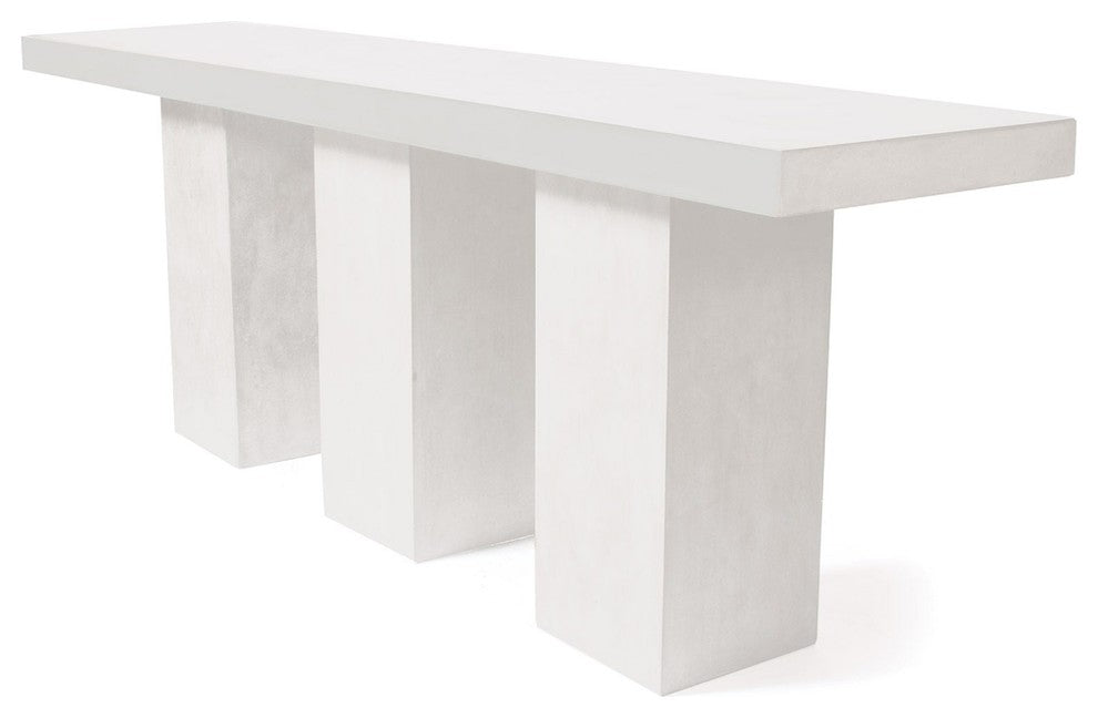 Super Kos Indoor/Outdoor Concrete Bar Table, Ivory White