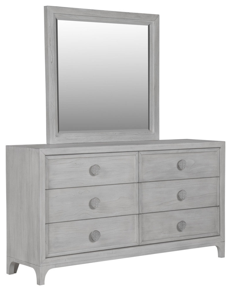 Modus Boho Chic 6 Piece Queen Bedroom Set With Chest, Washed White
