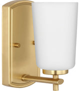 Adley Collection One-Light Satin Brass Etched Opal Glass Bath Vanity Light