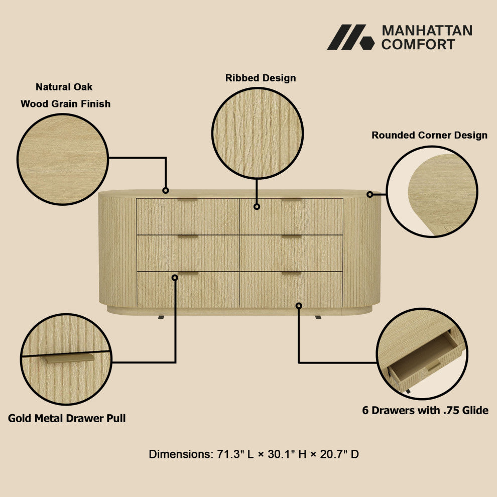 Manhattan Comfort Olivia 60" Double Dresser