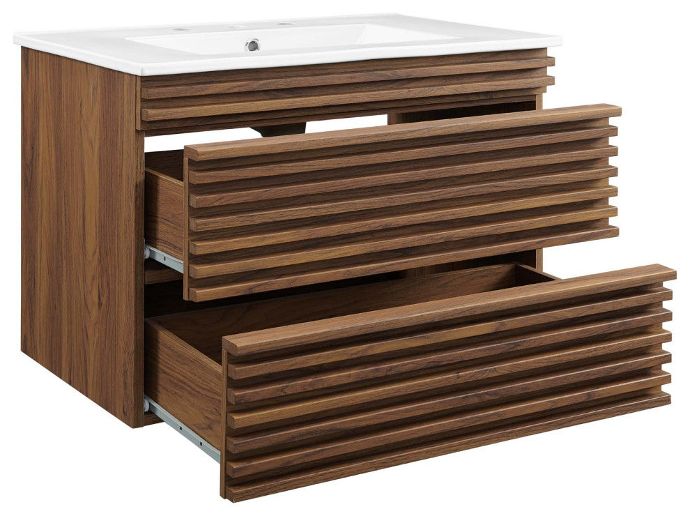 Modway Render 30" Wall-Mount Bathroom Vanity