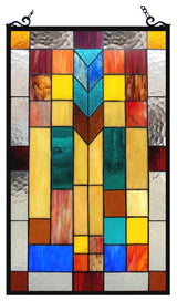 TATE, Tiffany-glass Mosaic Design Window Panel, 16x26