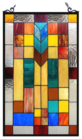 TATE, Tiffany-glass Mosaic Design Window Panel, 16x26