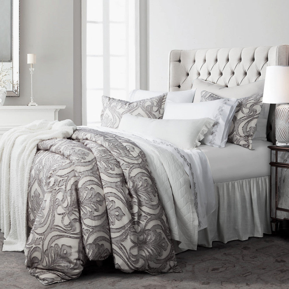 Nicole Damask Comforter Set, Super Queen, 3PC