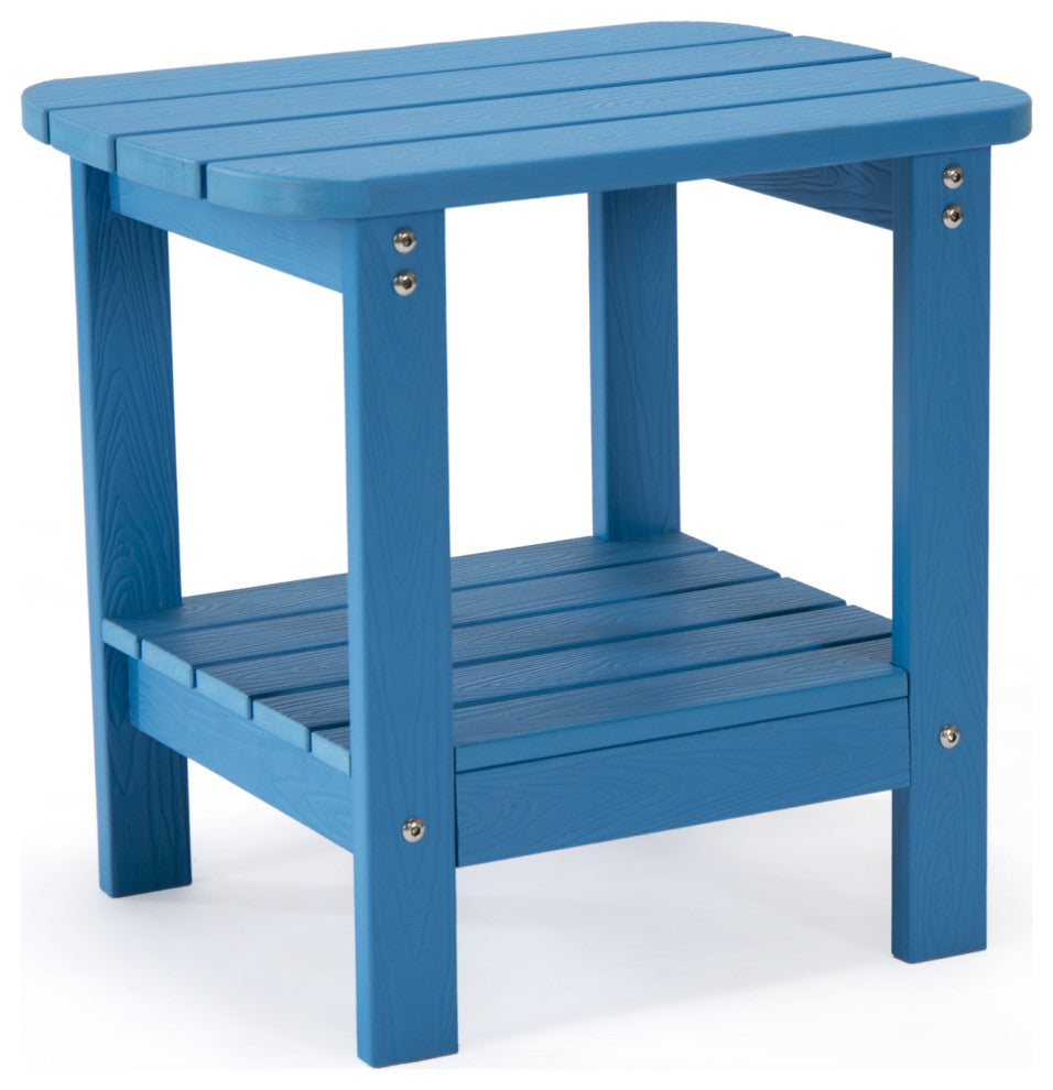 Inspired Home Daylan Outdoor Table, Weather Resistant, Blue