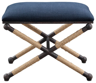 Uttermost Firth Small Navy Fabric bench