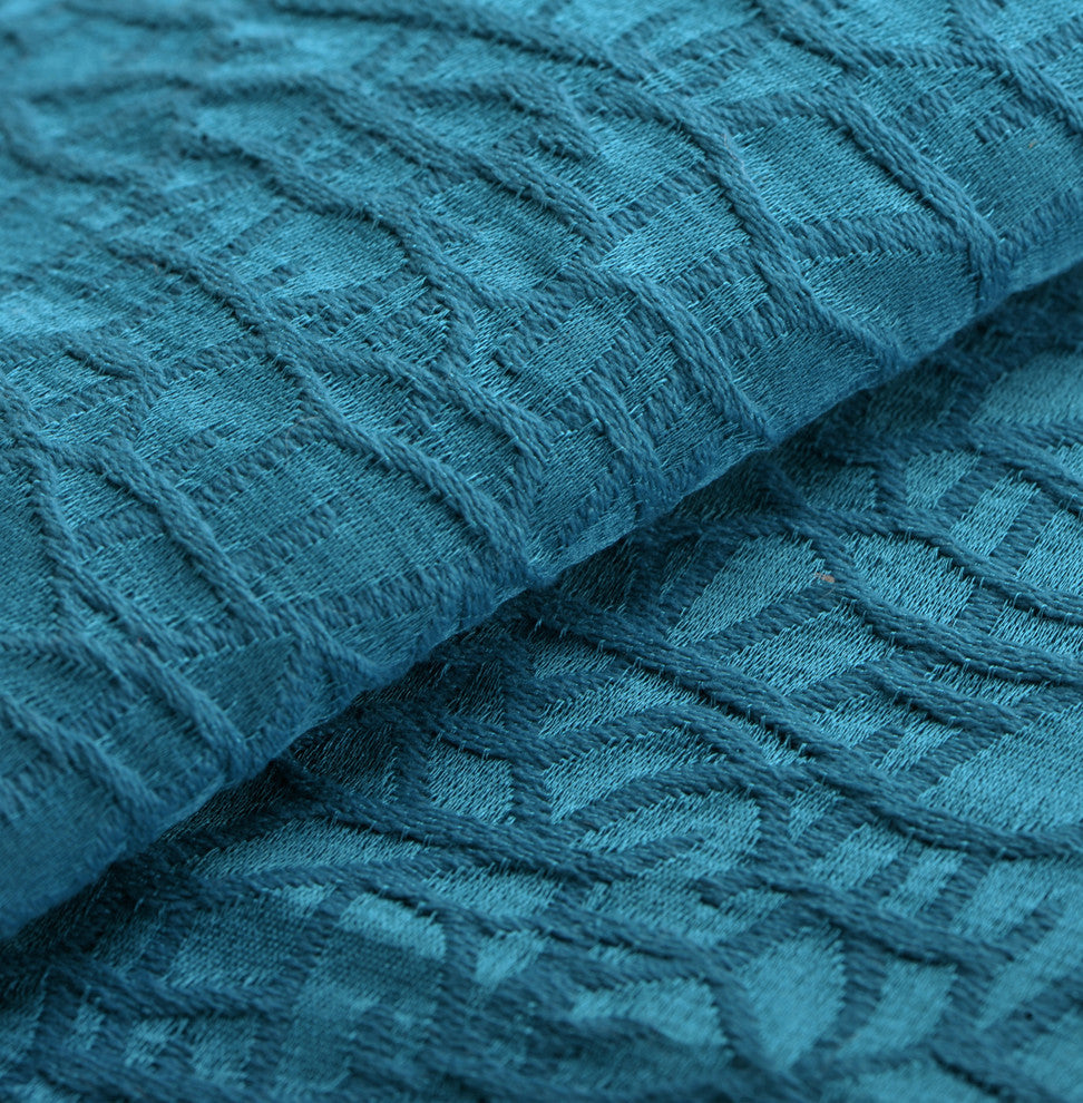 Angola Jacquard Pillow Shell and Valance Set, Ocean Depth, Pillow