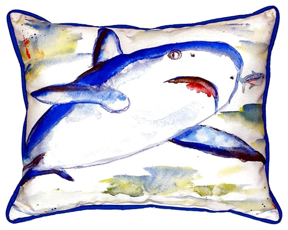 Betsy Drake Shark Small Indoor/Outdoor Pillow 11x14