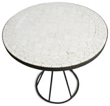 Outdoor White Mosaic Round Bistro Table