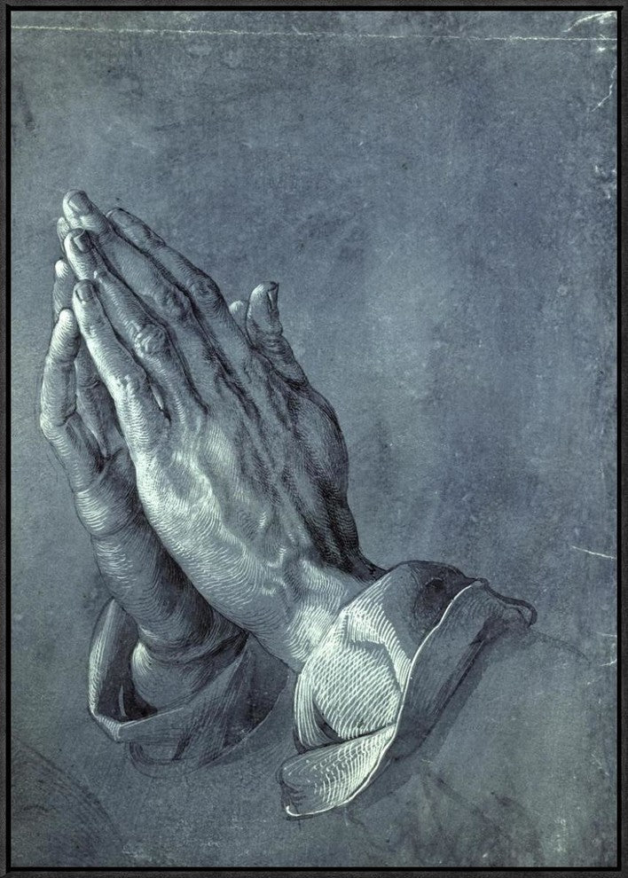 "Praying Hands" Framed Canvas Giclee by Albrecht Durer, 22x31"