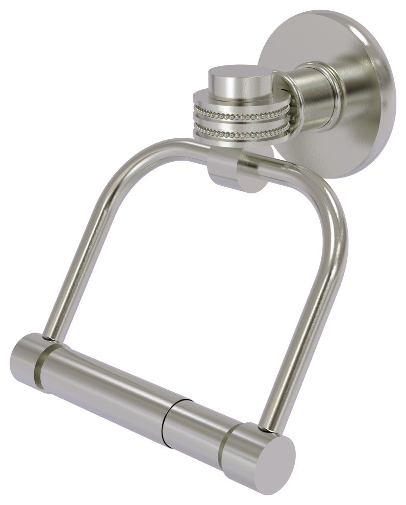 Continental 2 Post Toilet Tissue Holder With Dotted Accents, Satin Nickel